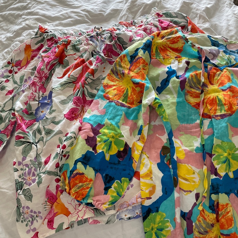 Hester & Orchard Lot of 2 Floral Blouses
